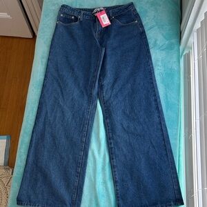Edikted Dark Blue Flare Jeans